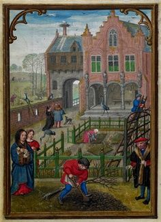 mois de mars, livre d'heures de notre dame ou heures d'henessy simon bening bruges vers 1520-1530 BRUXELLES BIB ROY ALBERT IER